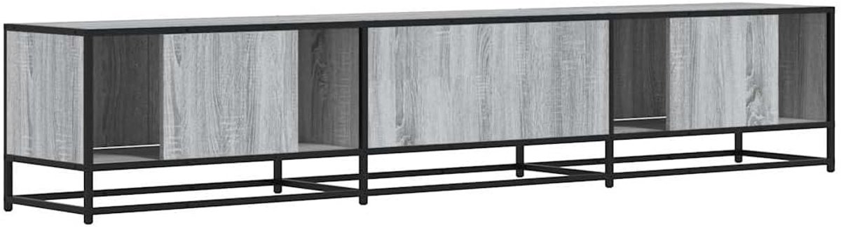 TV-meubel Urbanhome Industrial Sonoma Grijs – Televisiekast met Opbergruimte – Metalen Frame – Lowboard TV-kast voor Woonkamer & Slaapkamer – Roestbestendig – 60 kg Belastbaar