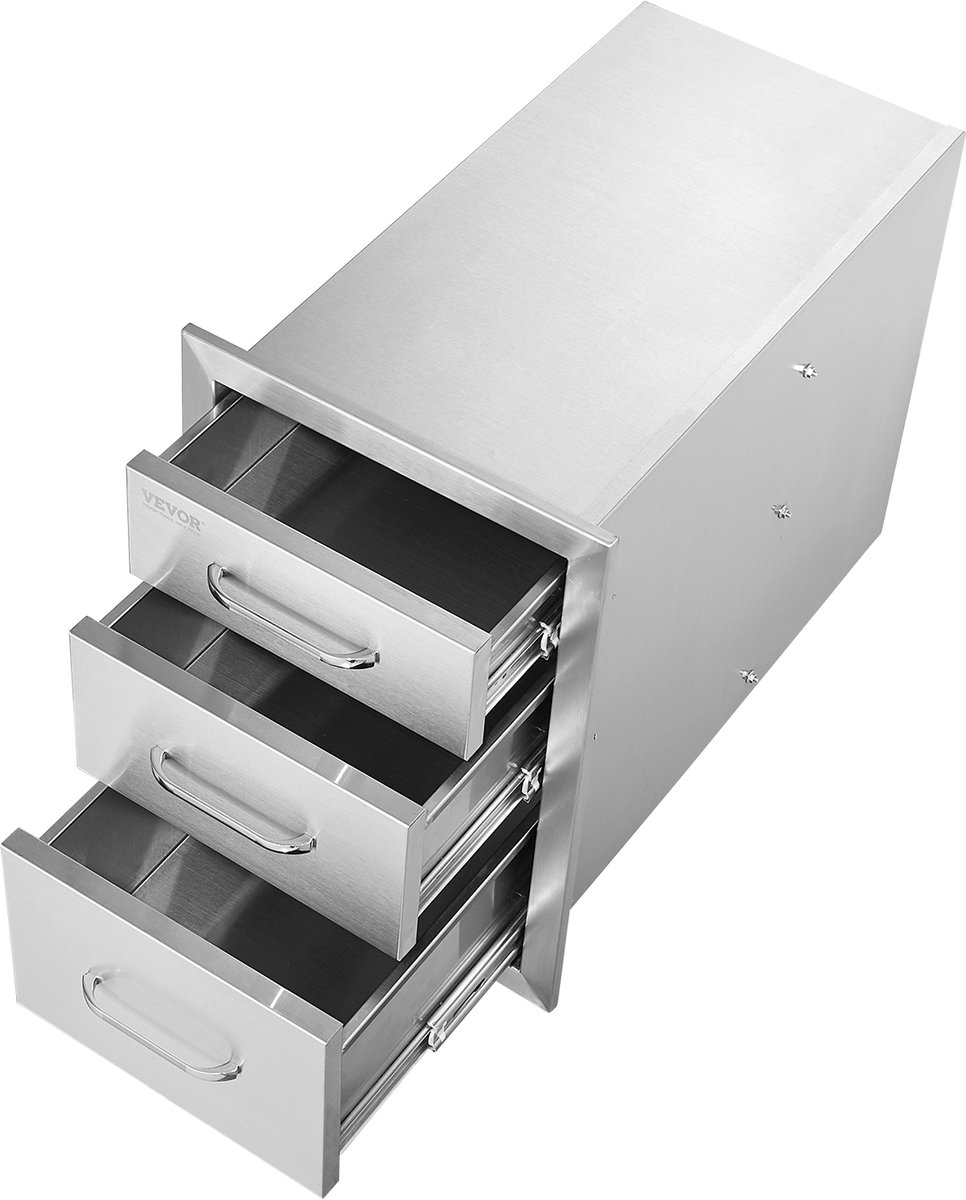VEVOR Ladekast buiten Grilleiland drievoudige lade 35x51cm van Rvs