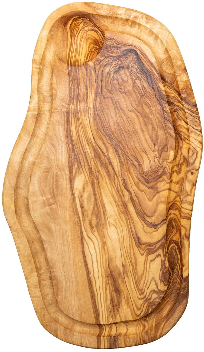 Olijfhouten Serveerplank met Sapgeul – 30×12 cm – Snij- & Borrelplank