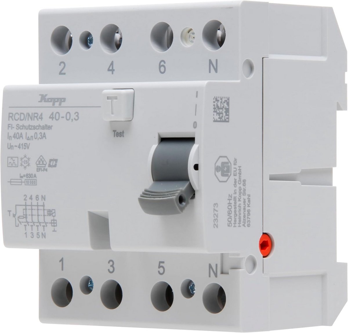 Aardlekschakelaar RCD 40 A 300 mA 4-polig Installatiemateriaal
