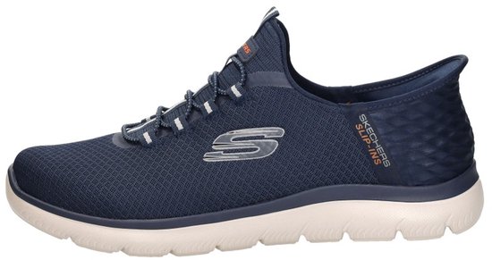 Baskets Skechers Slip-ins Wide Fit pour homme, bleues - Pointure 42 - Confort Extra - Mousse à mémoire de forme