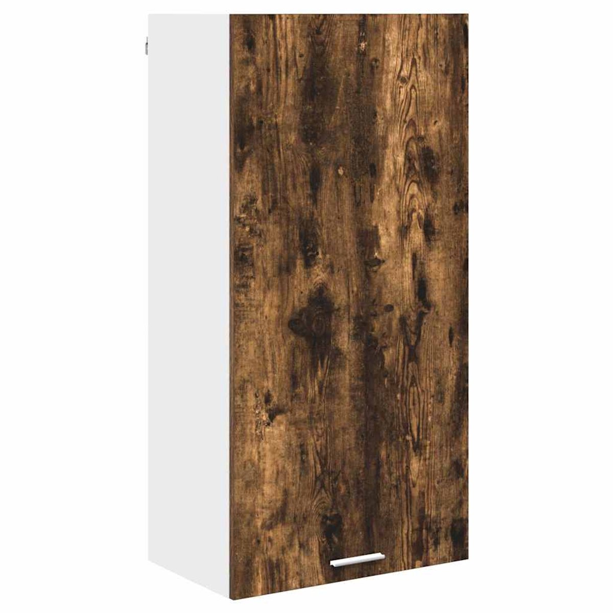 vidaXL Hangkast - Gerookte - Eik - en - Wit - 50 - x - 31 - x - 100 - cm - Bewerkt - hout