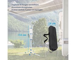NBAP® Droogmolen met Voet voor Camping & Thuis - Wasrek Staand - Droogrek Inklapbaar - Zilver en Blauw