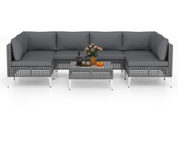 Top 10 loungesets tuin 2026: COSTWAY 7-delige rotan loungeset