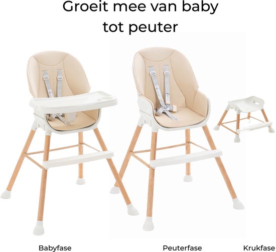 Meegroei Kinderstoel met Eetblad - Kinderstoel - Baby stoel - In Hoogte Verstelbaar - Peuter stoel - Tissy van Merkloos — afbeelding 4
