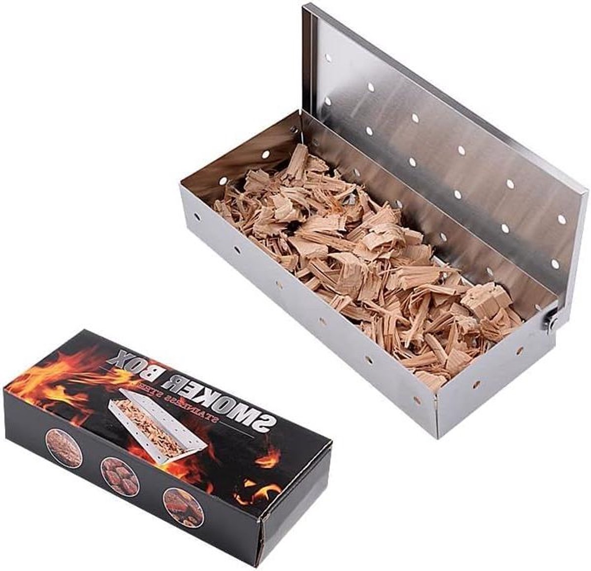 RVS Rookbox voor BBQ - Optimaliseer Rookbox voor Rookoven, Gasgrill en Barbecues