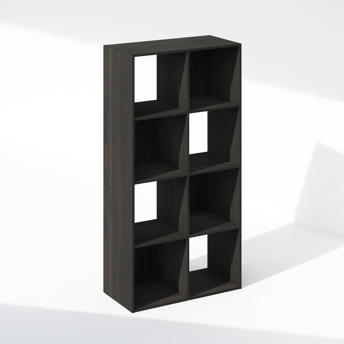 Boekenkast 8-Kubus Casa Velluto – Moderne Opbergkast Espresso – Kubusrek voor Woonkamer, Slaapkamer, Kantoor – Duurzaam, Ruimtebesparend, 8 Open Vakplanken, 120 cm Hoog