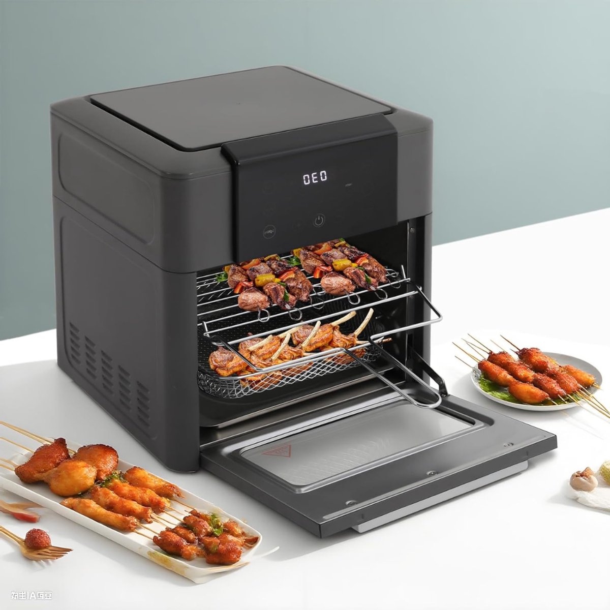 RWB® Airfryer XXL - Mini-oven - Heteluchtfriteuse - Grijs - 34x33x36cm