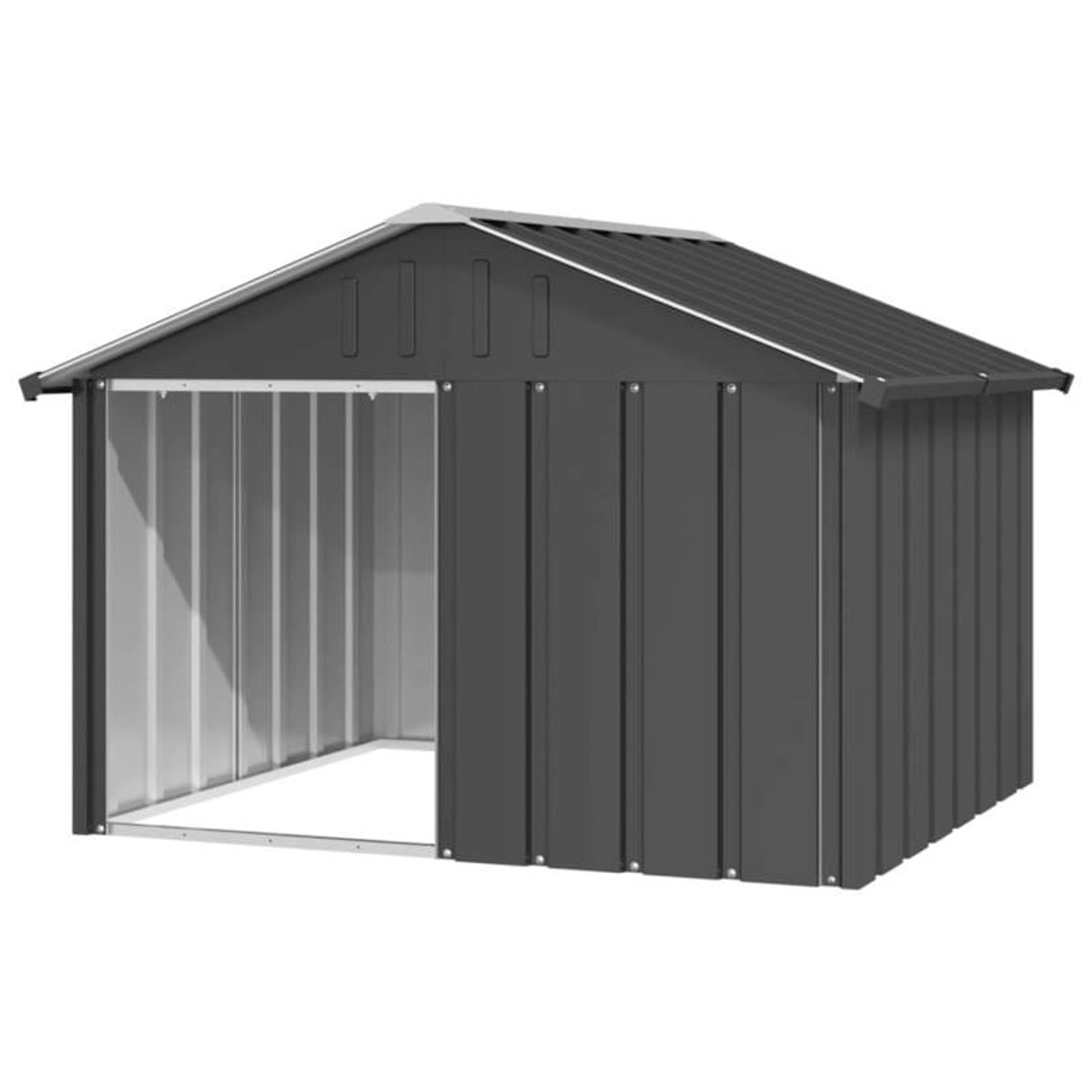 Hondenhok – Hondenhuis – Hondenbench – Buitenhok – Kennel – Gegalvaniseerd Staal – Ruim 116,5x103x81,5 cm – Weerbestendig Antraciet