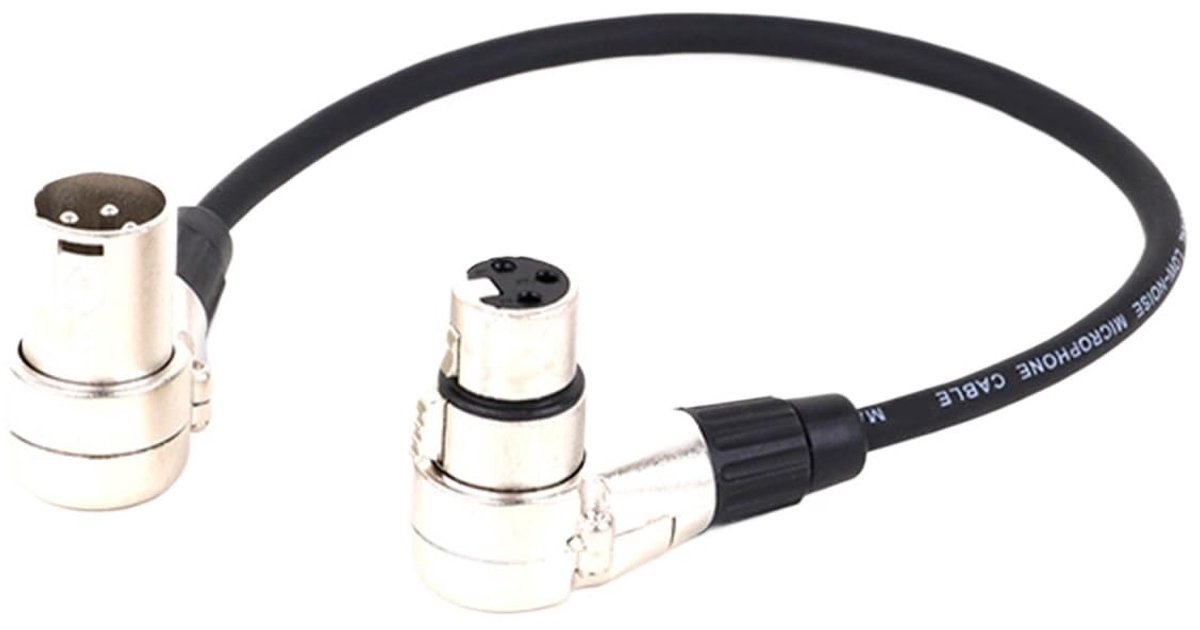 XLR Kabel - Microfoonkabel - Audio Verbinding - Haakse Stekkers - 15 meter - Zwart