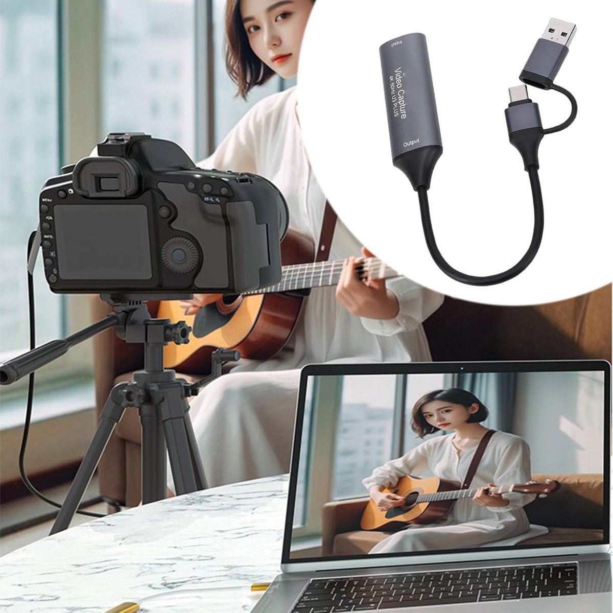 Video Opnamekaart - HDMI Capture Card - Streaming Games - 4K 60Hz Invoer - 15x10x2 cm thumbnail 2