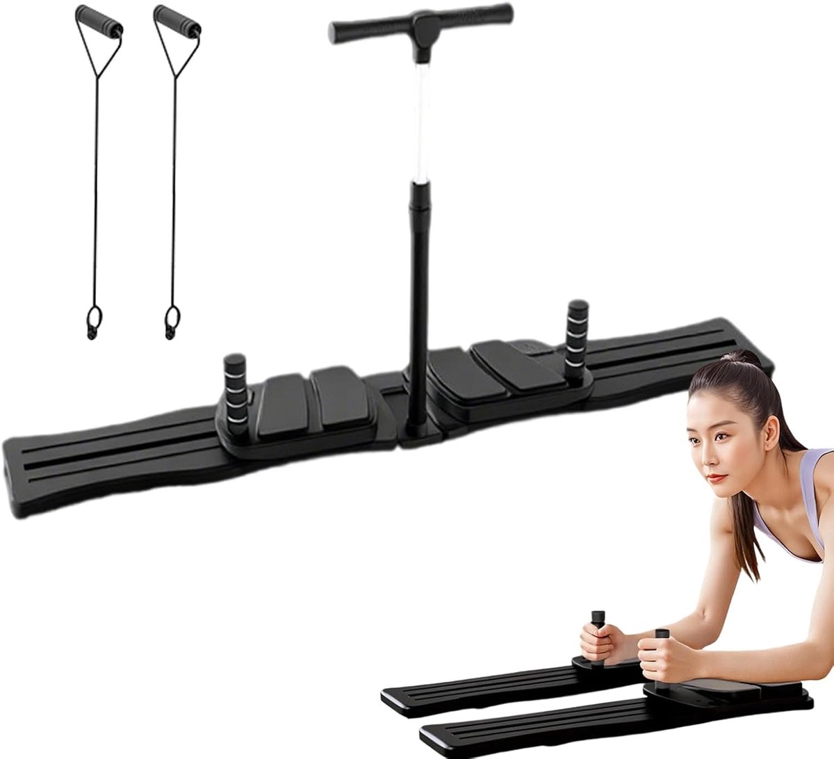 Pilates Board - Core Trainer - Thuis Fitness - Antislip Oppervlak - 75 x 13.5 cm - Zwart