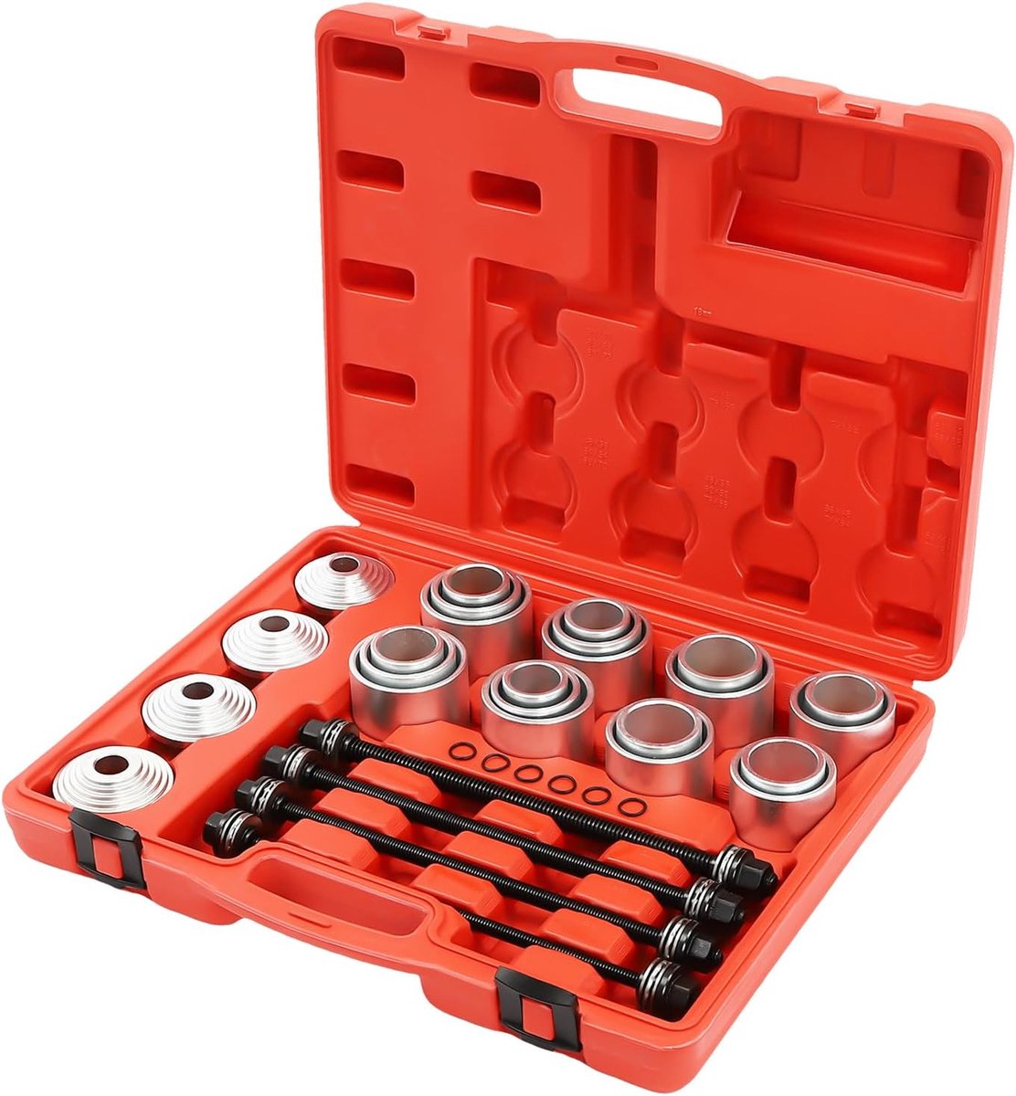 Wiellagertrekkerset - Lagers Demontage - Auto Onderhoud - 28 Delige Set - 42x9.5x35.5cm - Zwart Zilver