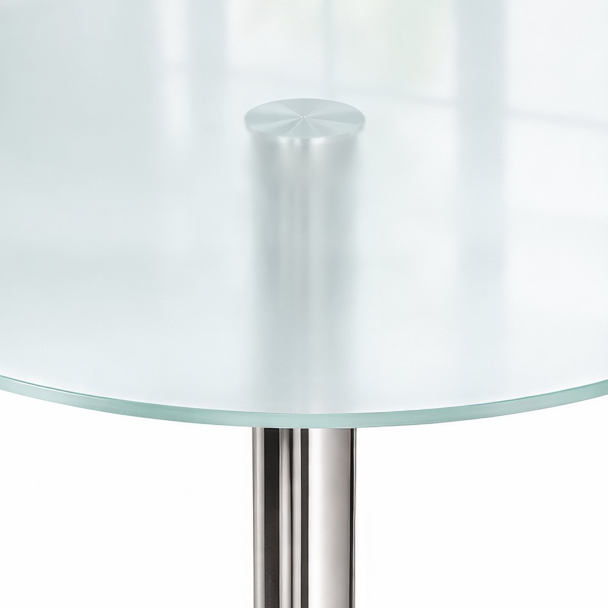 Tulup Halftransparant Glazen Tafelblad - Tafelblad Melkglas - fi100 cm - Tuintafelblad Mat