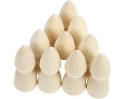 Petits Bonhommes en Bois - Peg Dolls Bricolage - Peinture DIY - Léger Durable - 7 x 28 cm - Beige