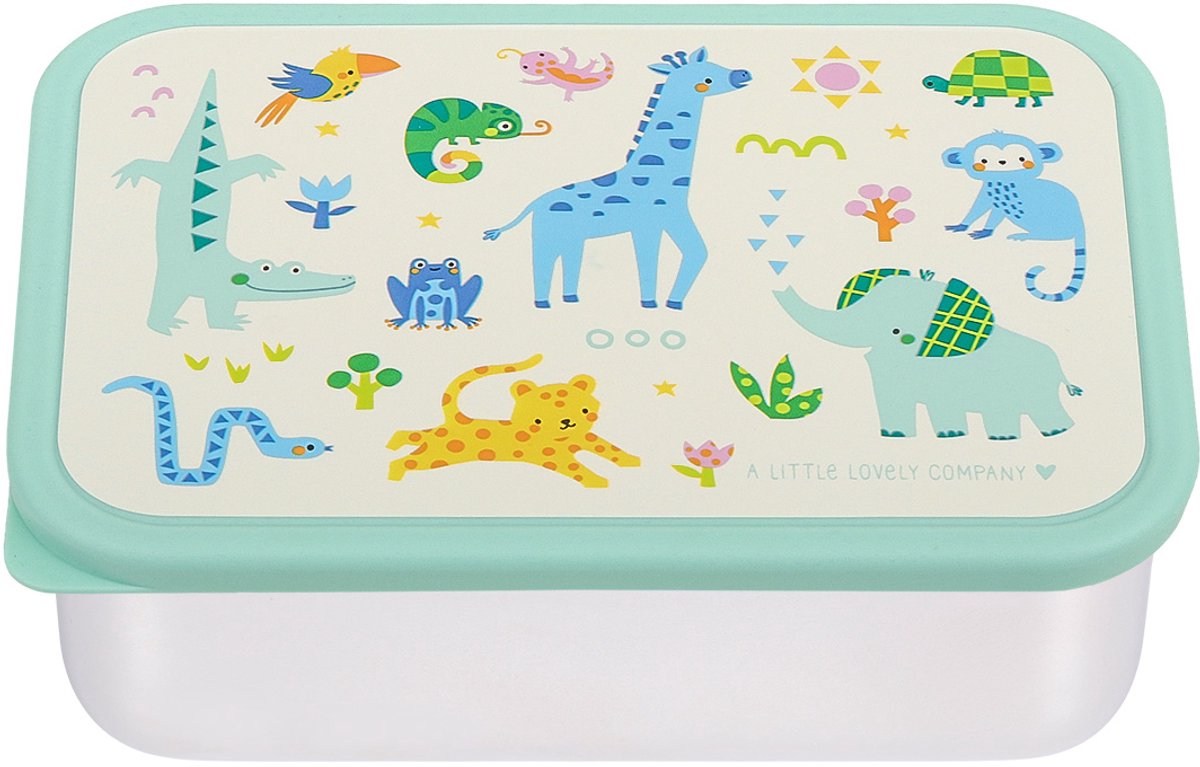 A Little Lovely Company - RVS lunch box - brooddoos - roestvrij staal - Jungle