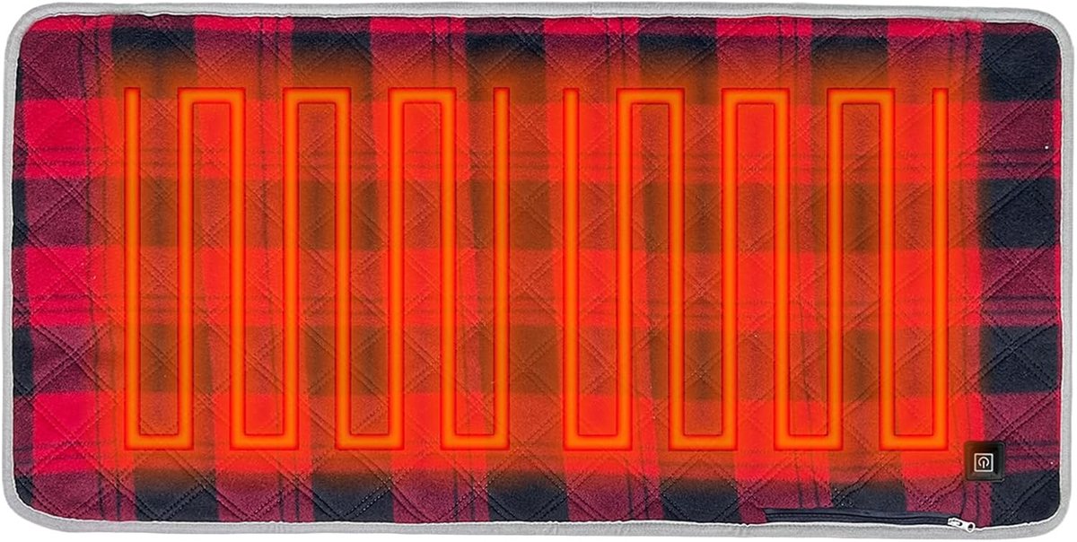 Draagbaar Warmtekussen - Verwarmd Zitkussen - Comfort Buiten - Snelle Verwarming - 45x90 cm - Grijs