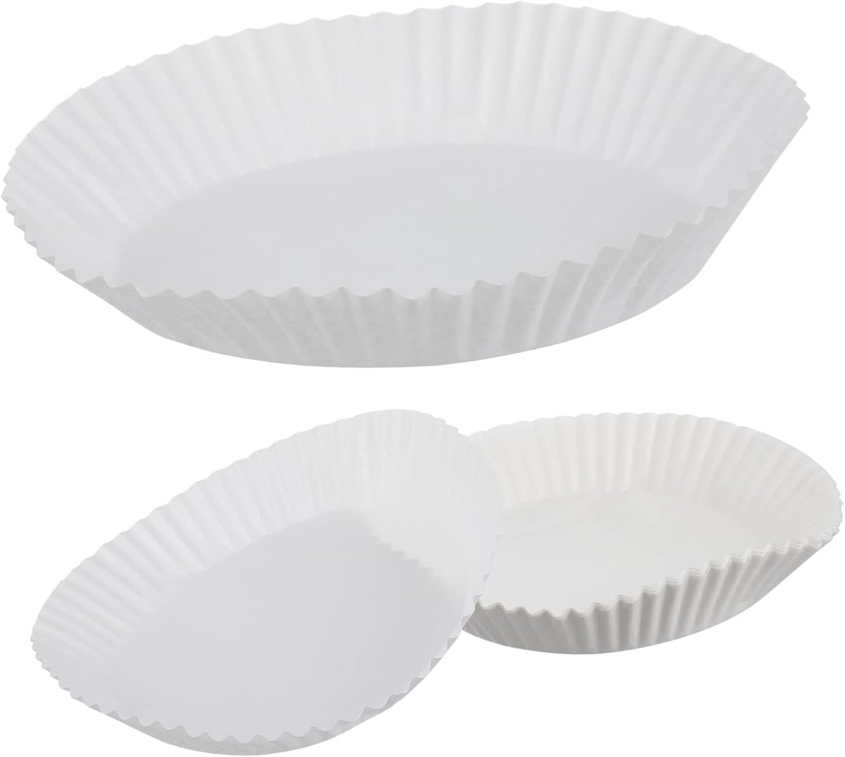 Papieren Bakvormen - Airfryer Liners - Oven Bakken - Oliebestendig Hittebestendig - 16cm Rond - Wit