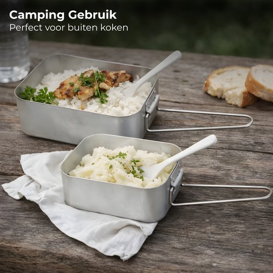 Lomera Camping Pannenset - Camping Kookset - Camping Kookgerei Set - Outdoor Kookset - Outdoor Pannenset - Camping Pannen Set - Pannenset Camping - Kookset Kamperen - Kookgerei Kamperen - Camping Pannenset 2 Delig — afbeelding 4