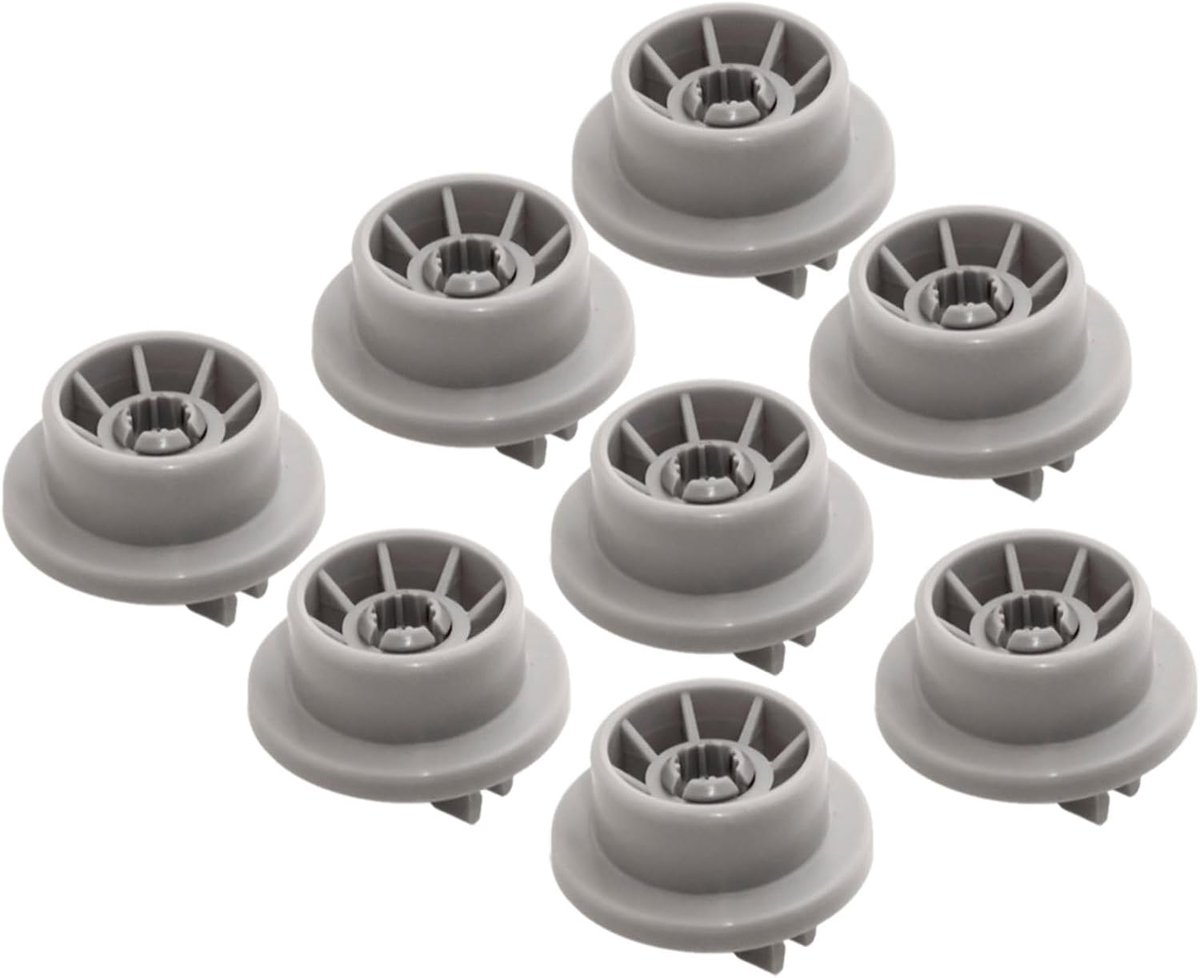 Vaatwasser Wielen - Mand Wieltjes - Soepel Gebruik - 8 Stuks Set - 35 mm Diameter - Grijs