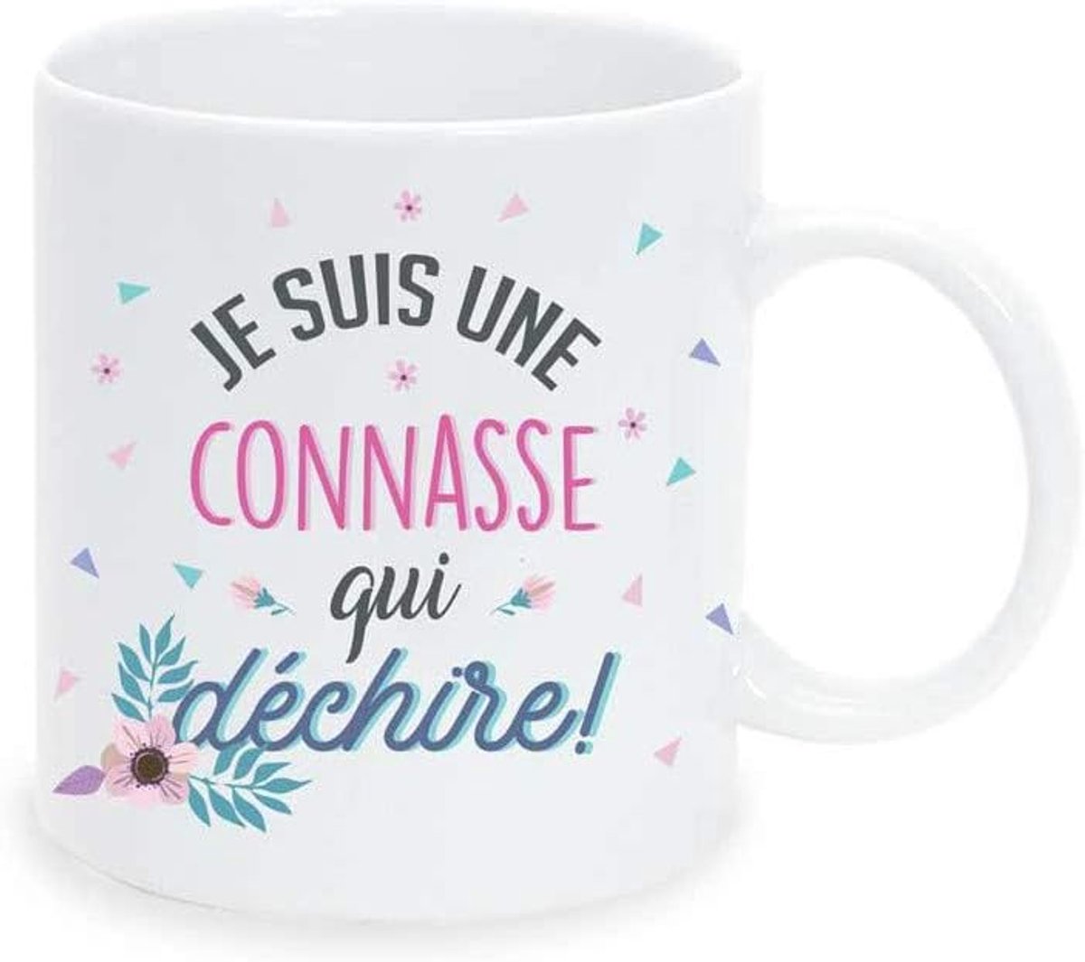 Bedrukte Mok - Koffiekop Tekst - Warme Dranken - Dubbelzijdig Bedrukt - Hoog 9.5cm - Wit