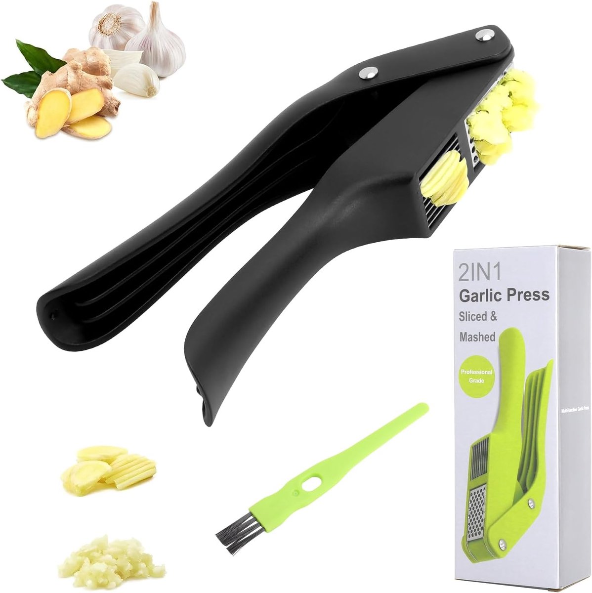 Knoflookhakker Snijder - Keuken Gadget - Snel Koken - Roestvrij Staal