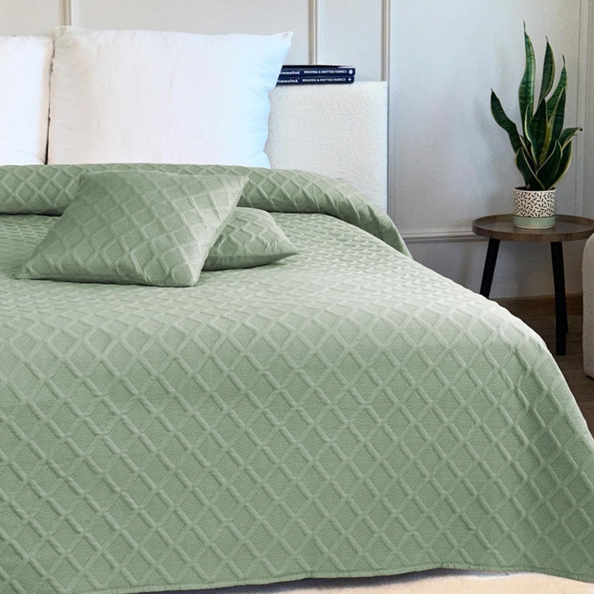 Doorgestikte Sprei - Plaid met Kussenslopen - Bed Opdekken - Dubbelzijdig Bruikbaar - 220x