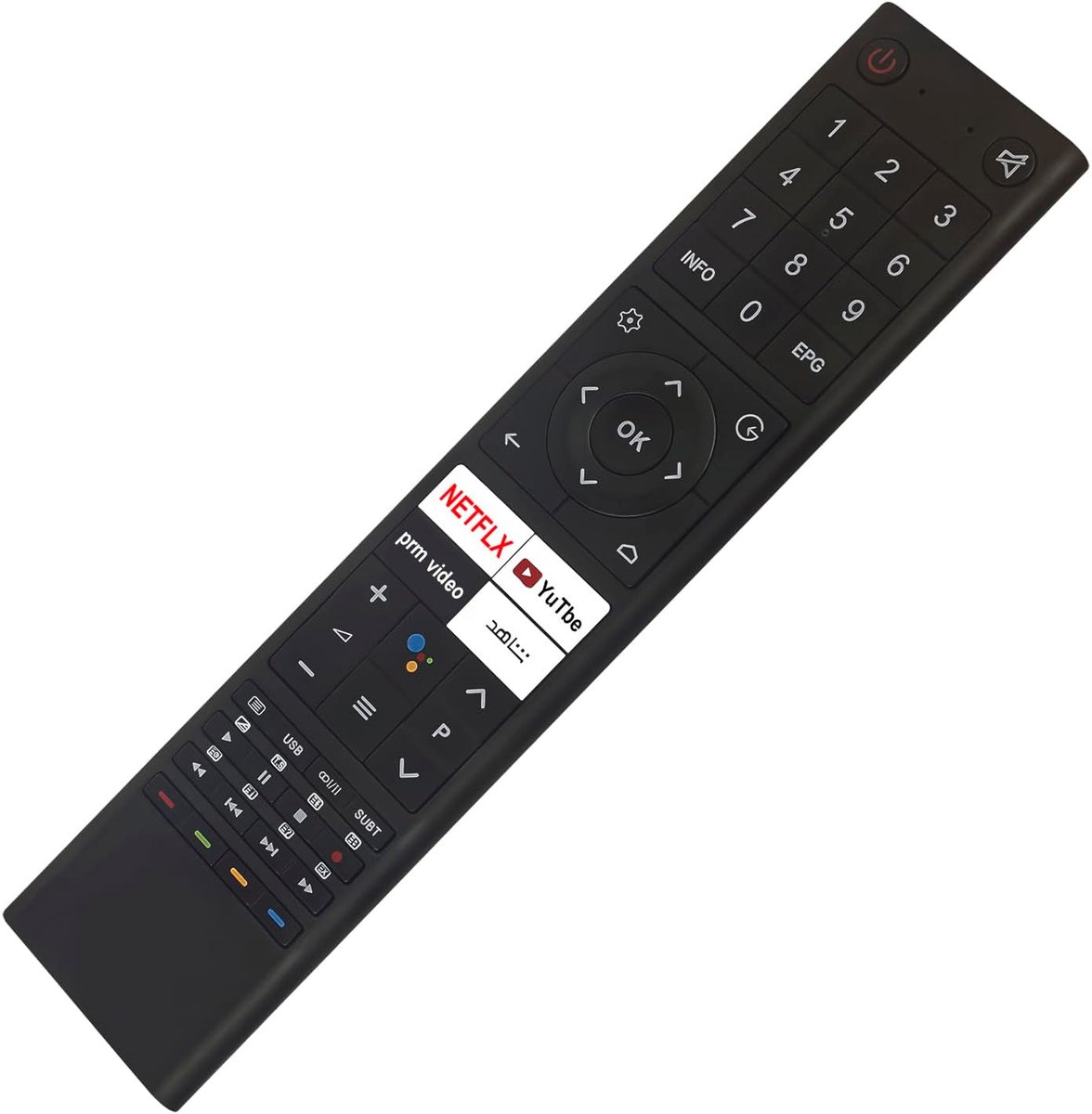 Afstandsbediening - Universele Controller - Smart TV Bediening - Spraakbesturing Ingebouwd - 15 x 8 x 0.8 cm - Zwart