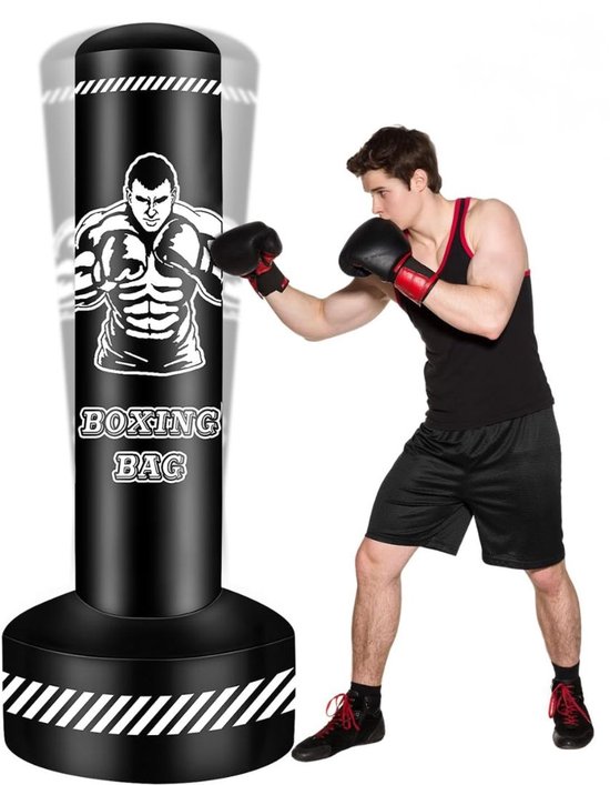 FlexVer® Bokspaal - Staande zak - Boxing Bag - 180 CM - Zwart
