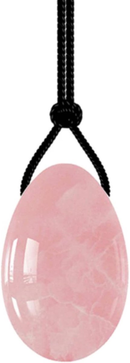 Natuurlijke Jade Ei - Kwarts Eicel - Persoonlijke Training - Handgepolijst Natuursteen - 40 x 25 mm - Roze