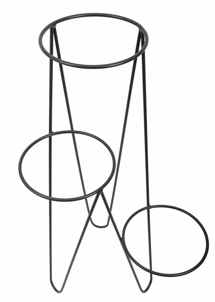 Loft Stijl Plantenstandaard - Metaal - Zwart - Drievoudig - Modern design - Voor binnen en buiten