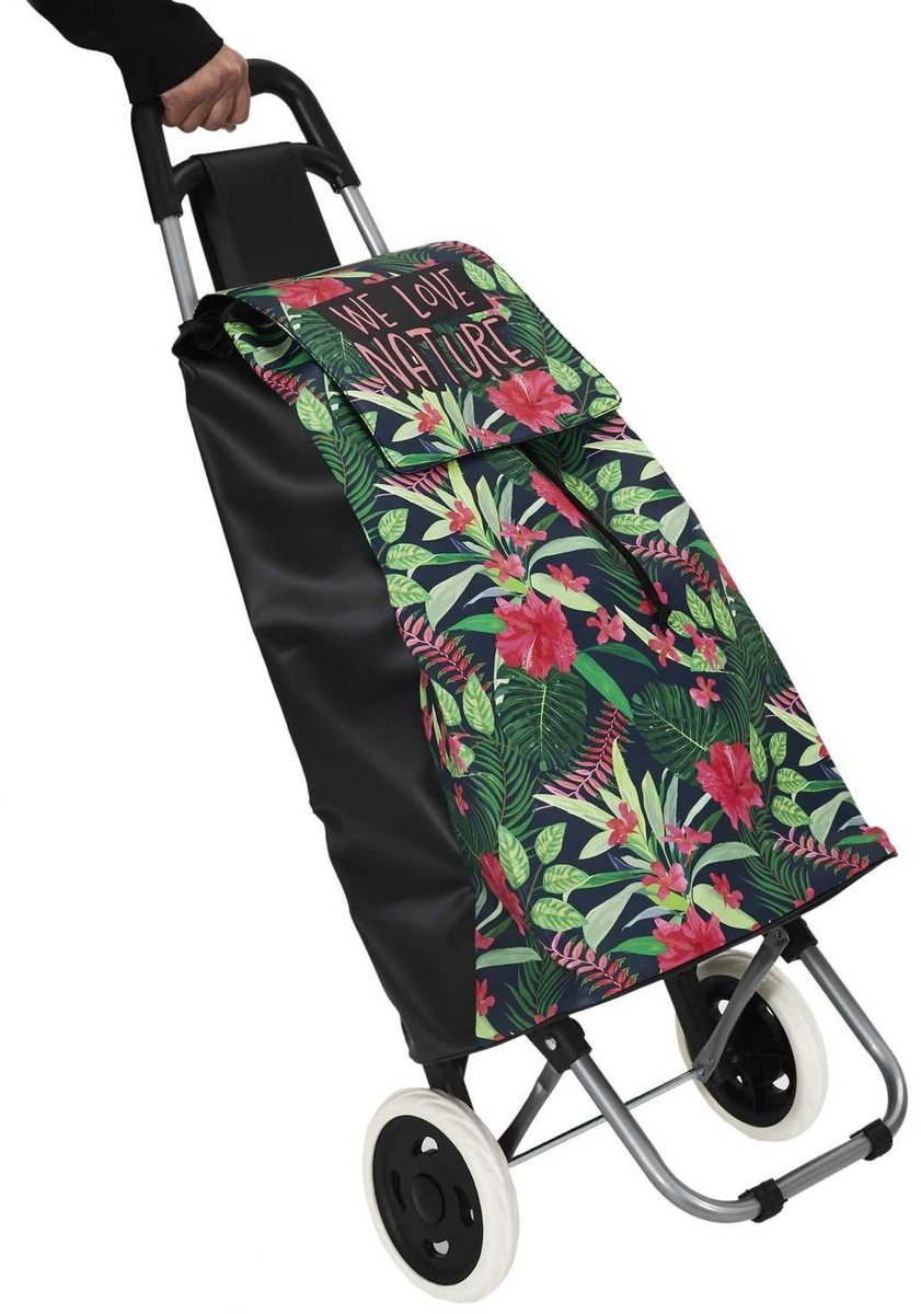 HowHomely TROPIC - Boodschappentrolley - Tropisch Design - Grote Capaciteit - Eco-vriendelijk