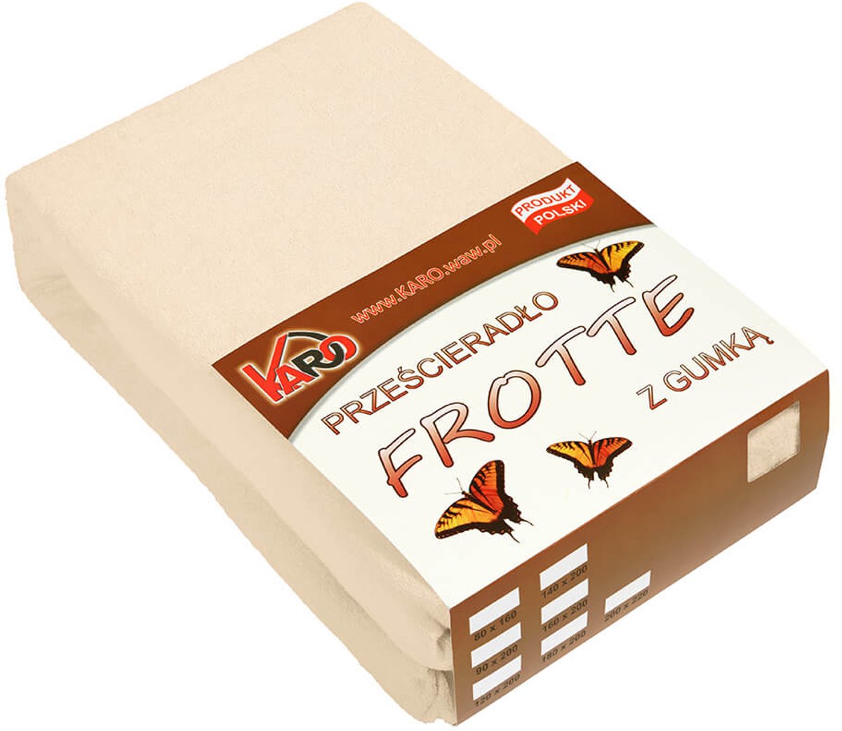 KARO Serie - Frotte Hoeslaken - 200x200 cm - Beige Licht - 200g/m2
