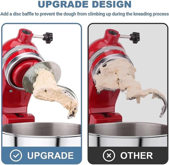 Spiraalvormige Deeghaak voor Tilt Stand Mixer - Vaatwasmachinebestendig en Geschikt voor 4,5 Qt - 5 Qt Mixers van Merkloos — afbeelding 5