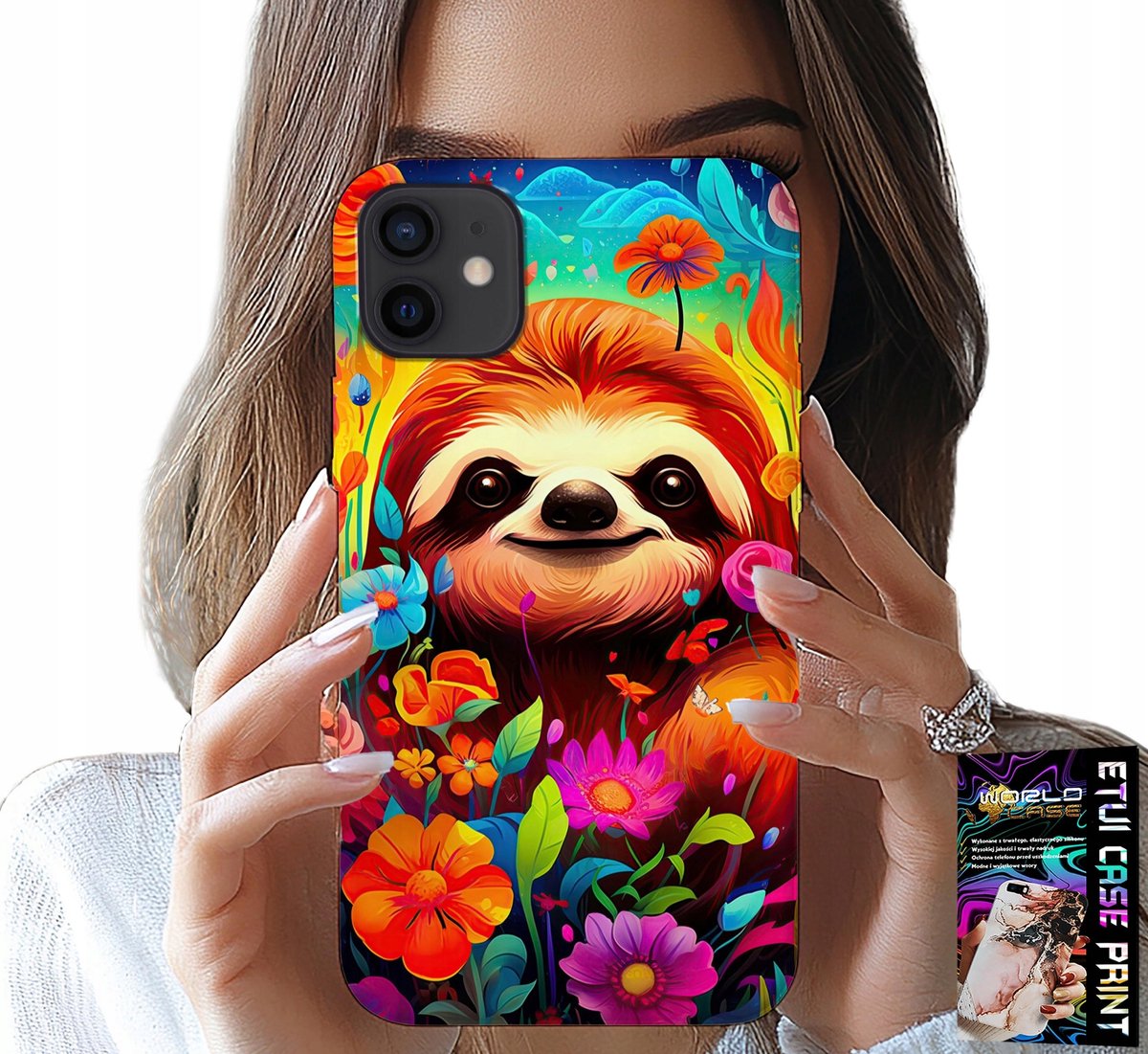 HOESJE VOOR IPHONE 13 MINI - KLEURRIJKE KOALA-PATRONEN EN DIEREN + GLAS