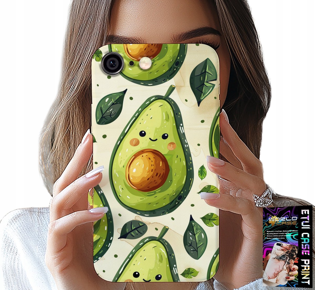 iPhone hoesje (6 Plus) - Hoesje met schattige lachende avocado
