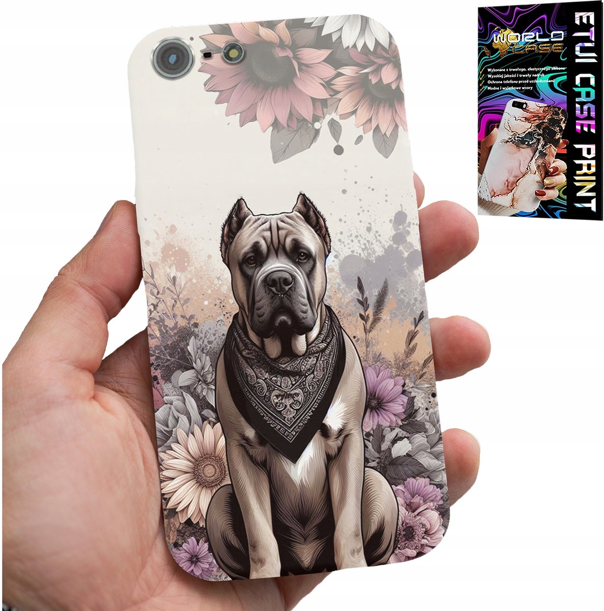 HOESJE VOOR IPHONE 5 / 5S / 5C - HONDENRASSEN EN HONDENPATRONEN + FOLIE