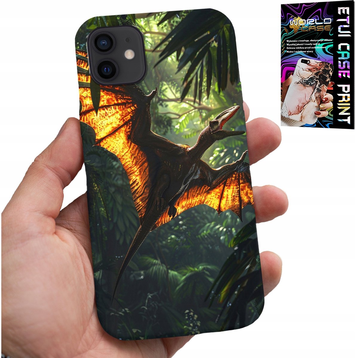 iPhone 12 Mini hoesje - Dino dinosaurus pterodactyl achterkant hoesje