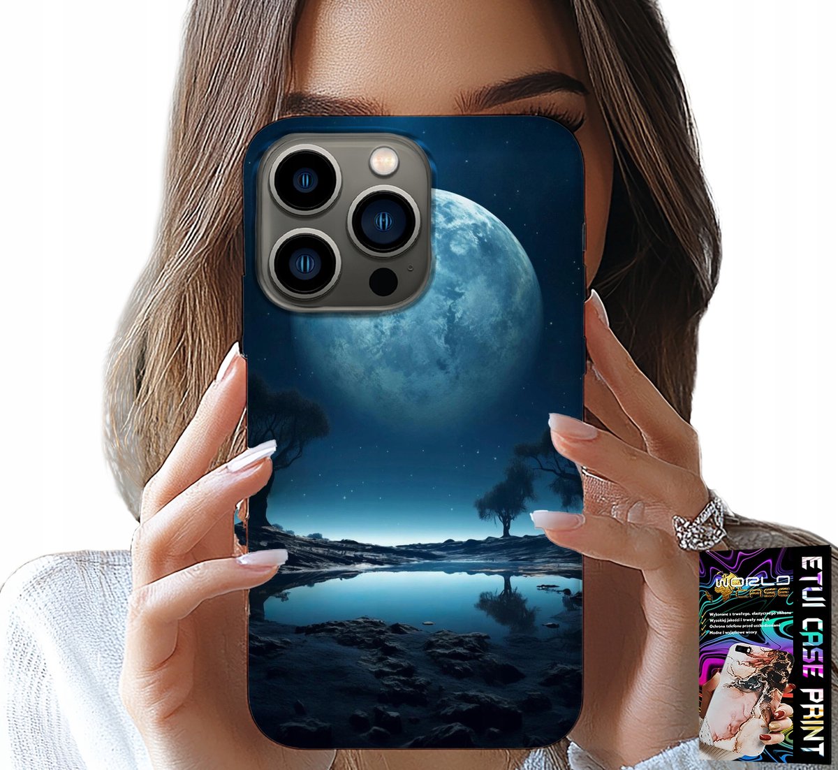 HOESJE VOOR IPHONE 14 PRO MAX - FULL MOON MOON HOESJE + FILM