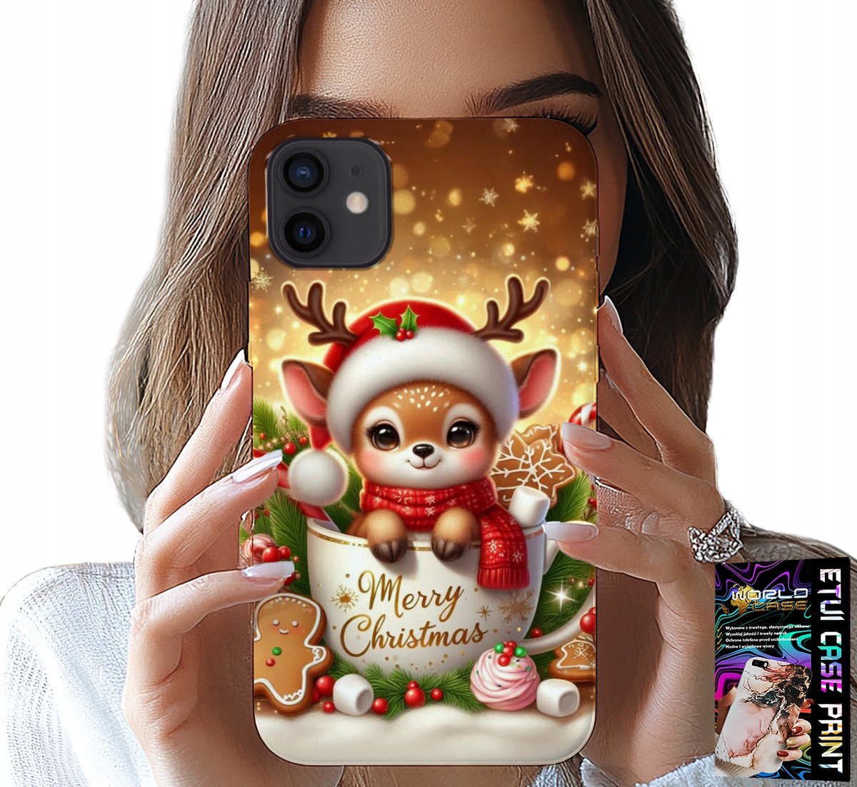 HOESJE VOOR IPHONE 12 MINI - RENDIER ZOET KERSTPATROON