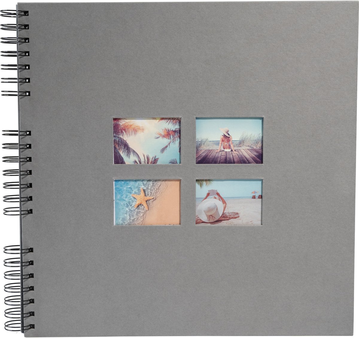 Exacompta Fotoalbum met spiraal 60 zwarte pagina's Milano - Grijs - 15116E
