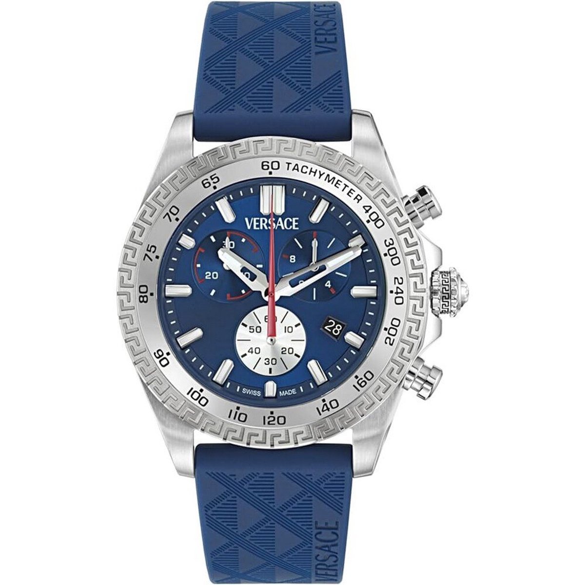 Versace Chrono X VE9K00124 Horloge - Siliconen - Blauw - Ø 44 mm