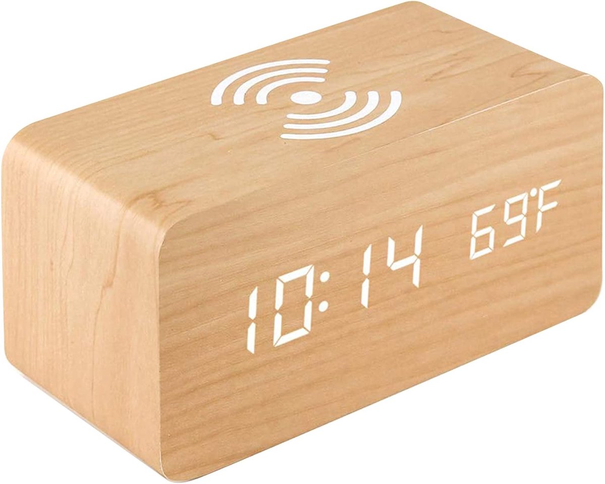 Digitale Wekker - Bureauklok - Opladen Telefoon - Temperatuur Weergave - LED Display - Zwart