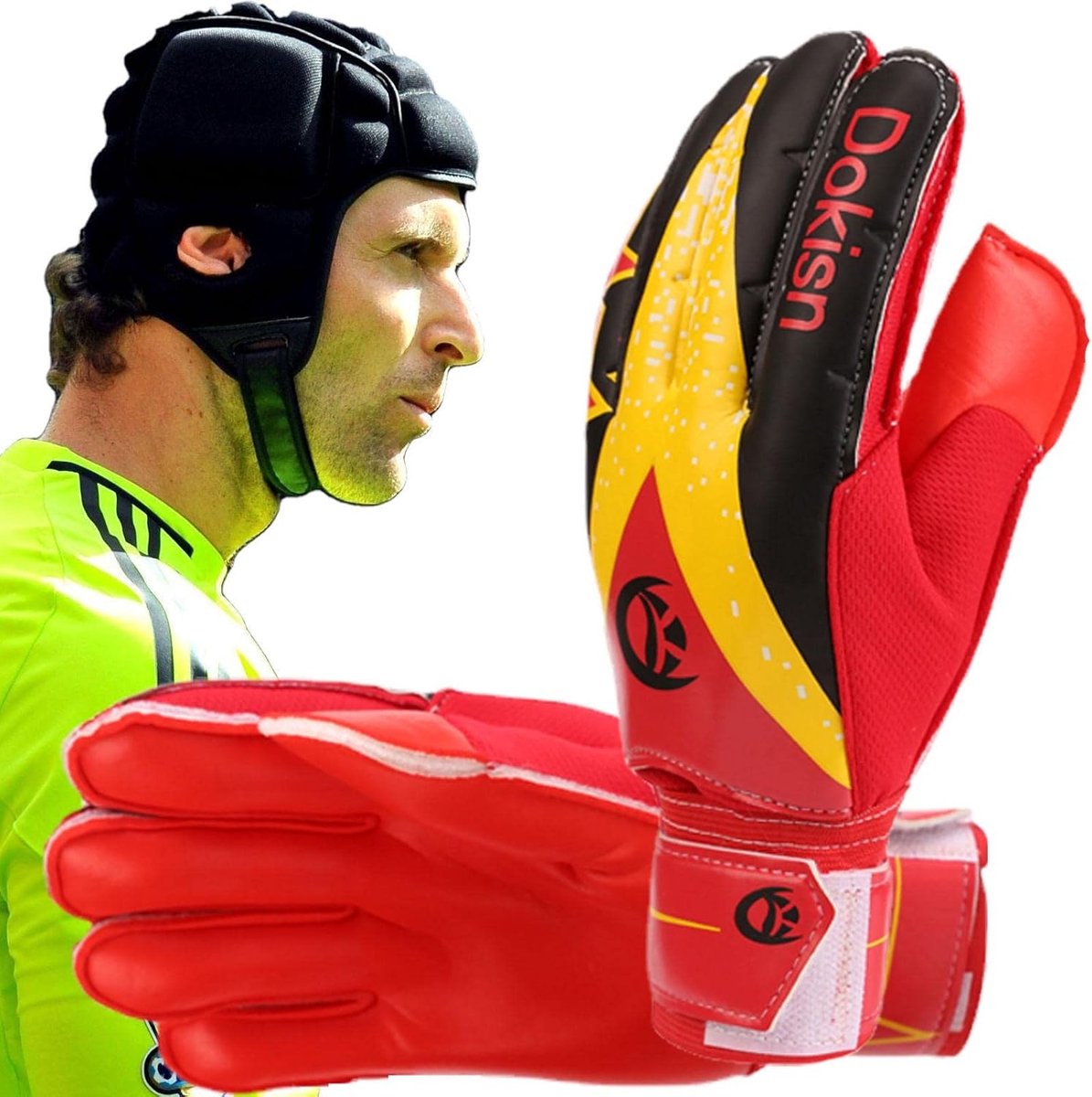 Voetbal keepershandschoenen - Doelman handschoenen - Wedstrijd en training - Verdikte vingerbescherming - Unisex maten - Rood en geel