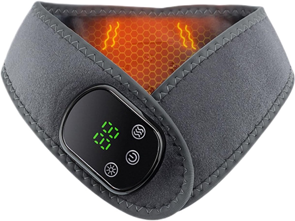 Verwarmde Nekband - Elektrische Nekwarmer - Ontspanning en Comfort - 5 Warmtestanden Vibratiemassage - 64 cm Lengte