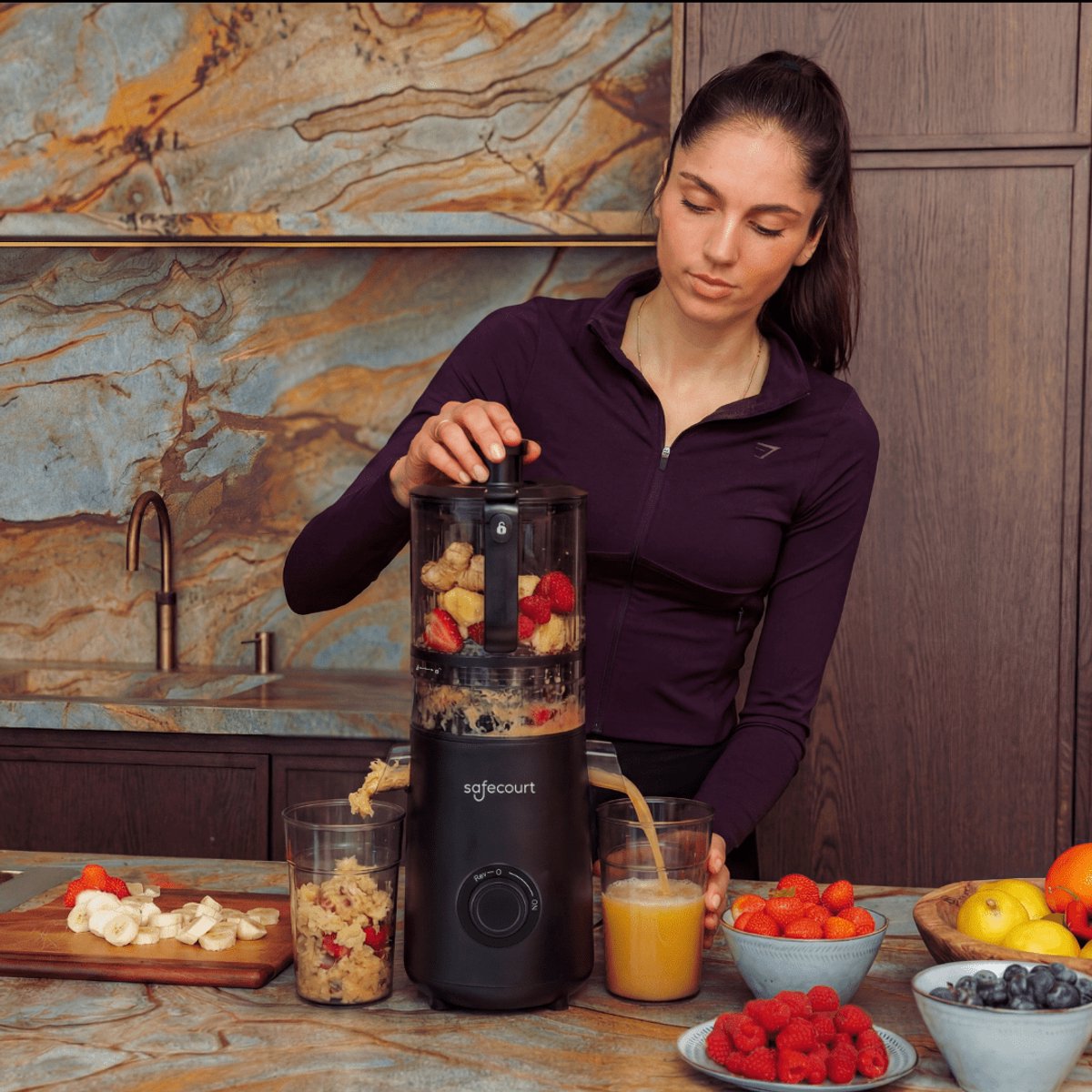 Safecourt Kitchen Slow Juicer XXL - sapcentrifuge Zwart thumbnail 2