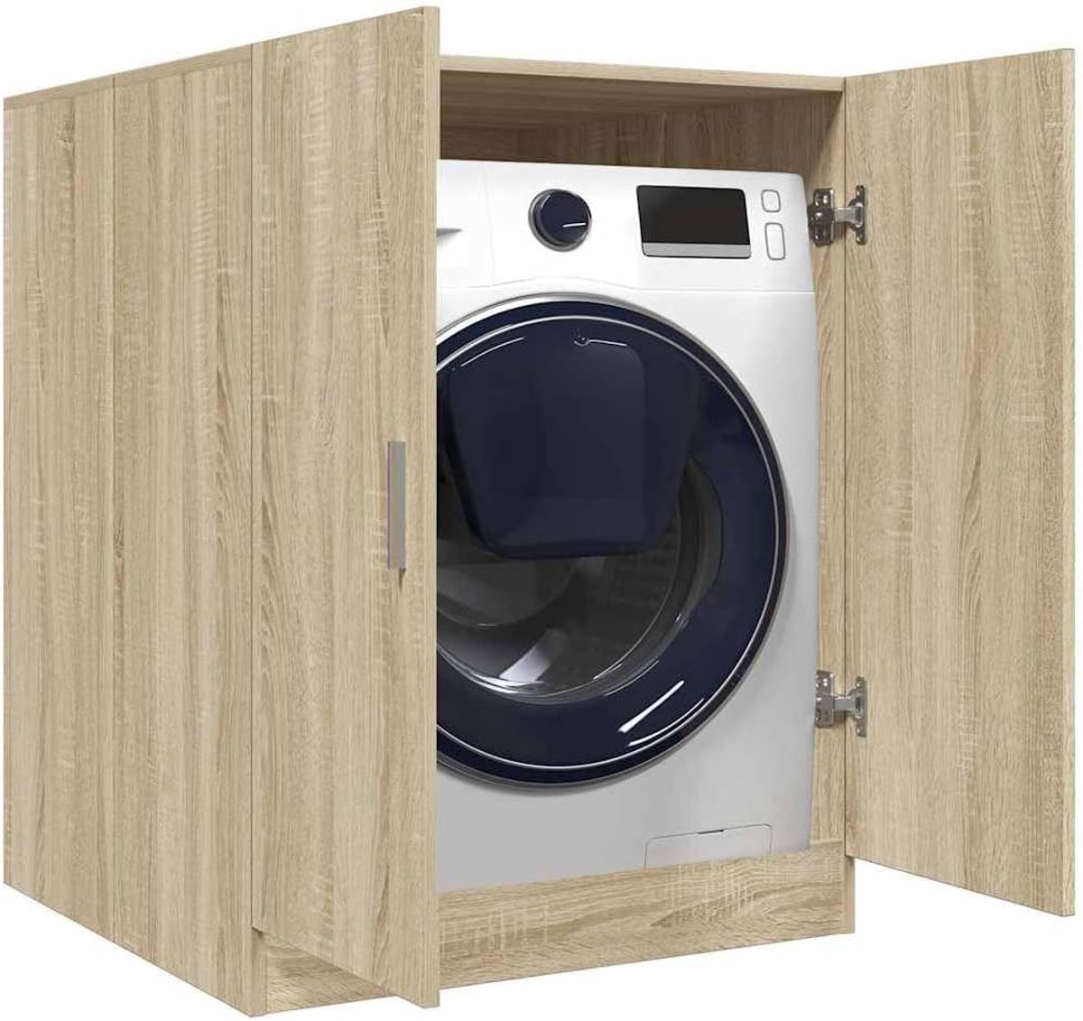 Wasmachinekast Dubbele Deur - Wasruimte Opbergkast - Badkamer Organisatie - Strak Modern Design - 71 x 715 x 915 cm