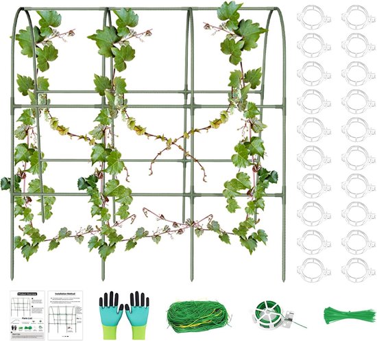 Trellis voor Tuin - Klimplantsteun - Planten Ondersteunen - Robuust Metaal - 120x120 cm - Zwart