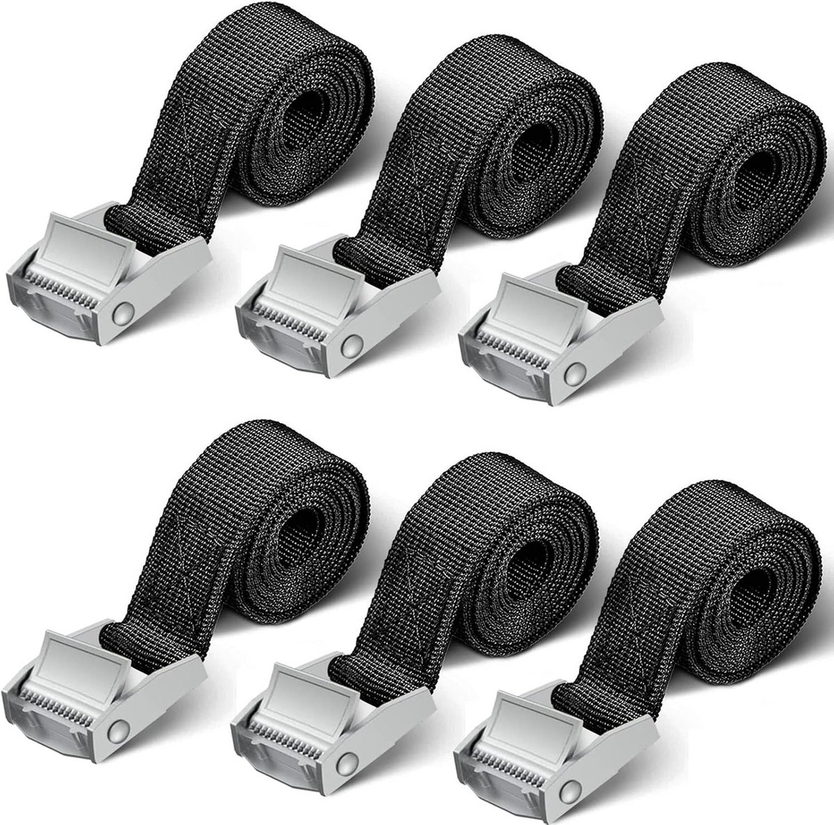 Robuuste Spanbanden 1m - 6 Stuks, 250kg Capaciteit voor Motorfiets en Fietsendrager