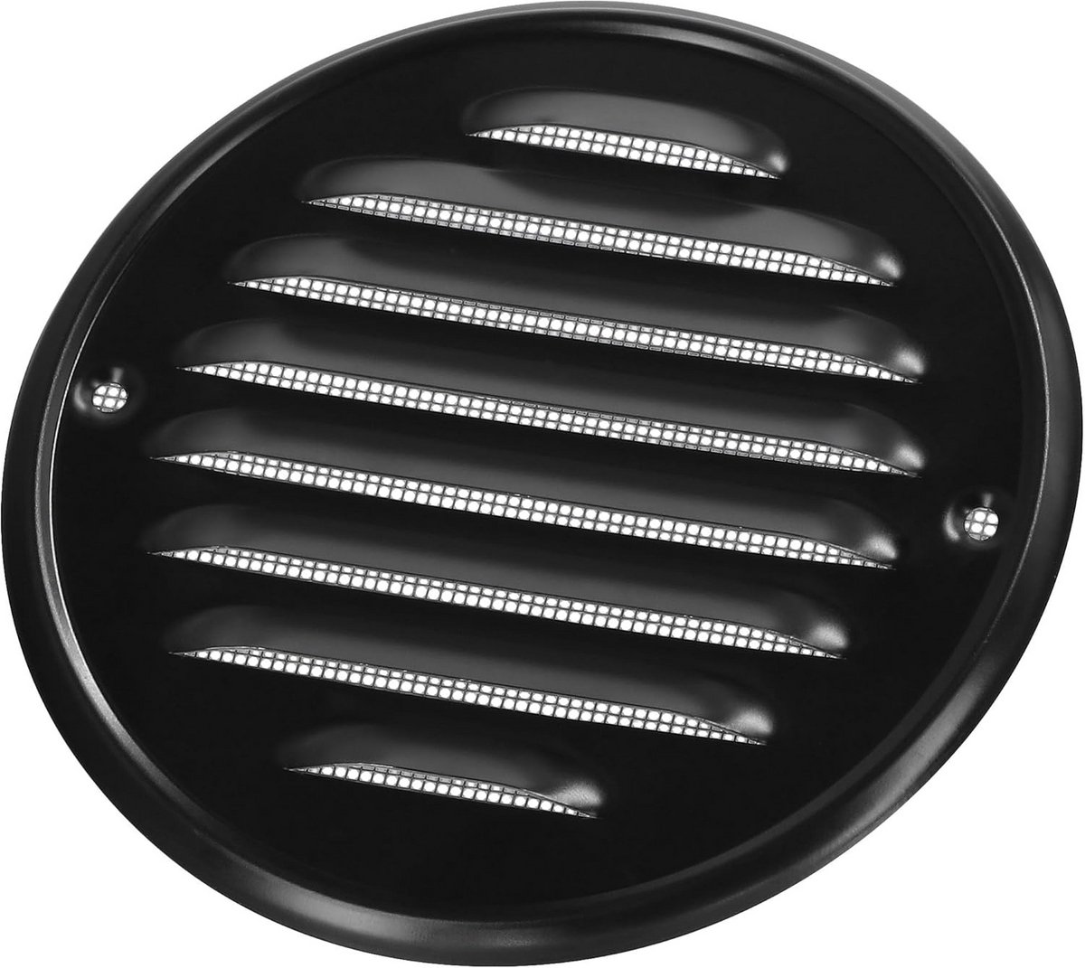 Ventilatierooster 130 mm rond zwart met insectenbescherming voor ventilatie